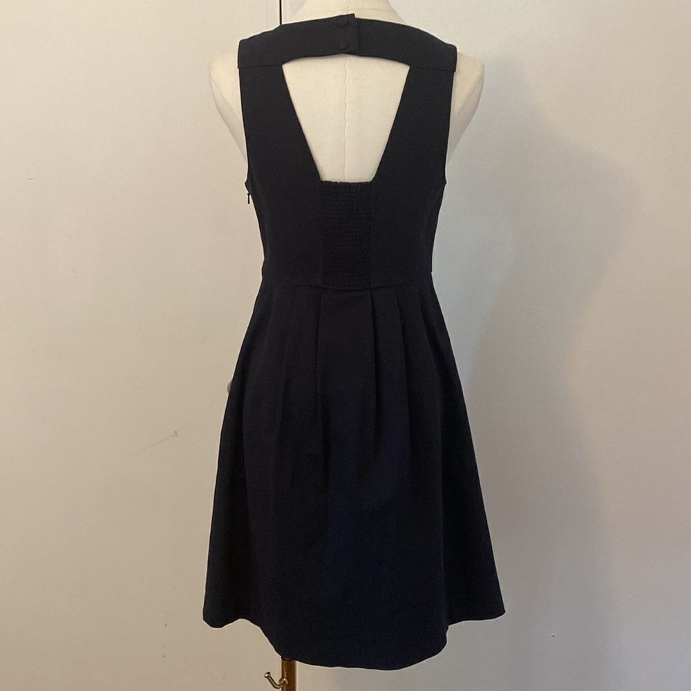 Anthropologie Moulinette Soeurs Navy Embroidered Perennial Mini Dress Size 2 - Picture 6 of 13